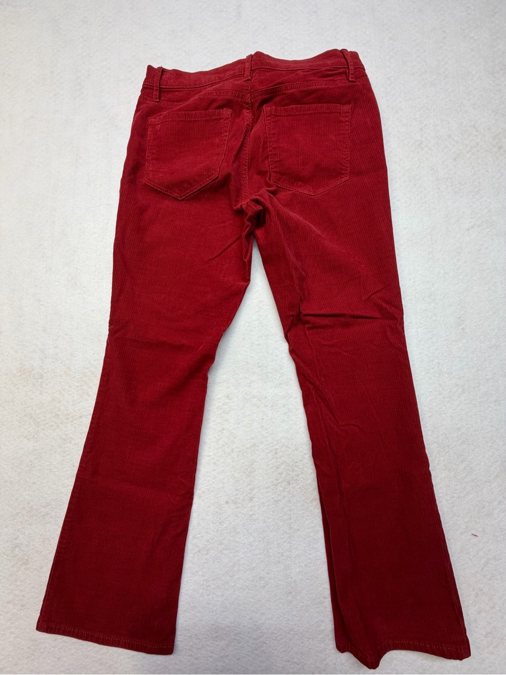 LOFT Red Corduroy Flare Crop Pants - Picture 8 of 8